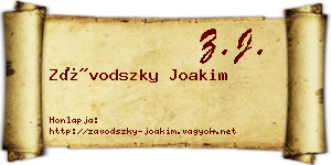 Závodszky Joakim névjegykártya